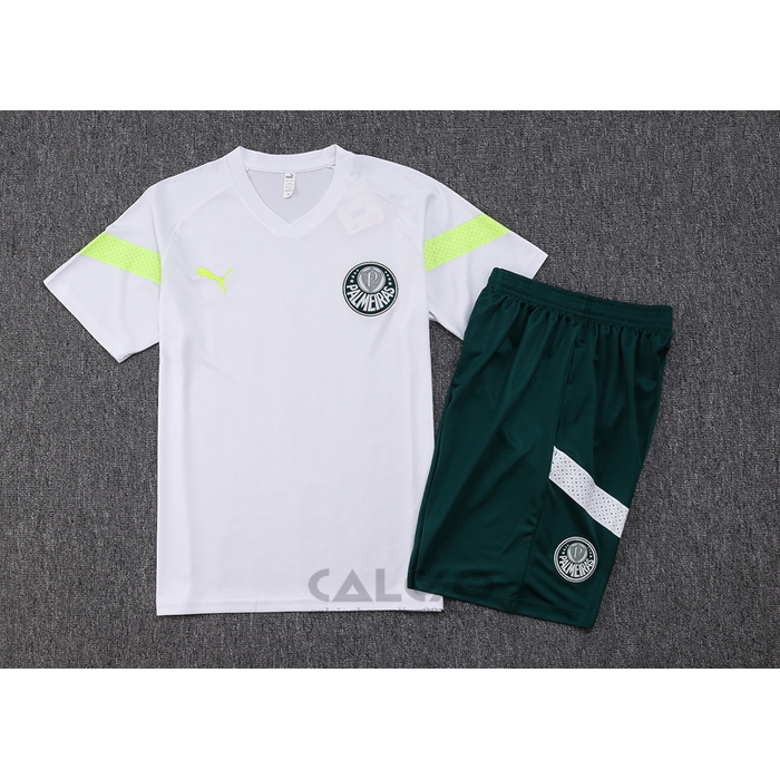 Tuta da Track Palmeiras Manica Corta 2023-2024 Bianco - Pantaloncini